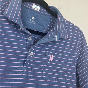 johnnie-O Boy's Hangin' Out Performance Polo Shirt Golf  Blue Pink Size 14